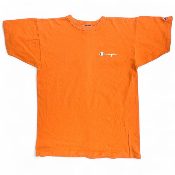 Vintage Champion USA Made Spellout Orange Spellout T Shirt Single Stitch Tee 80s - Picture 9 of 9